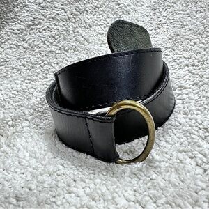FASOLO (Brazil) Wide Brown Leather  Belt, Unique Brass Buckle System.